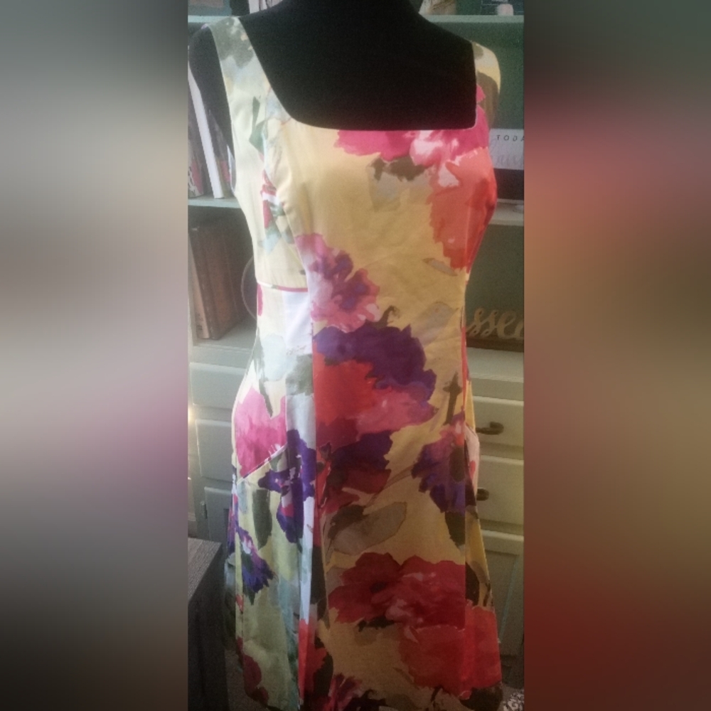 Ralph Lauren Floral Midi Dress - Pink, Purple, Cream